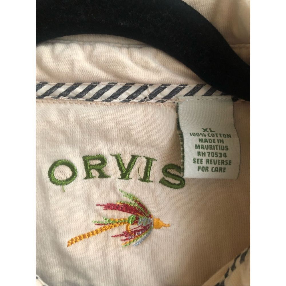 Orvis Men’s Polo Shirt Tan 100% Cotton Soft Size XL - Picture 8 of 9
